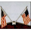 10' Double Corner Set Wall Mounted Flagpole with Bracket